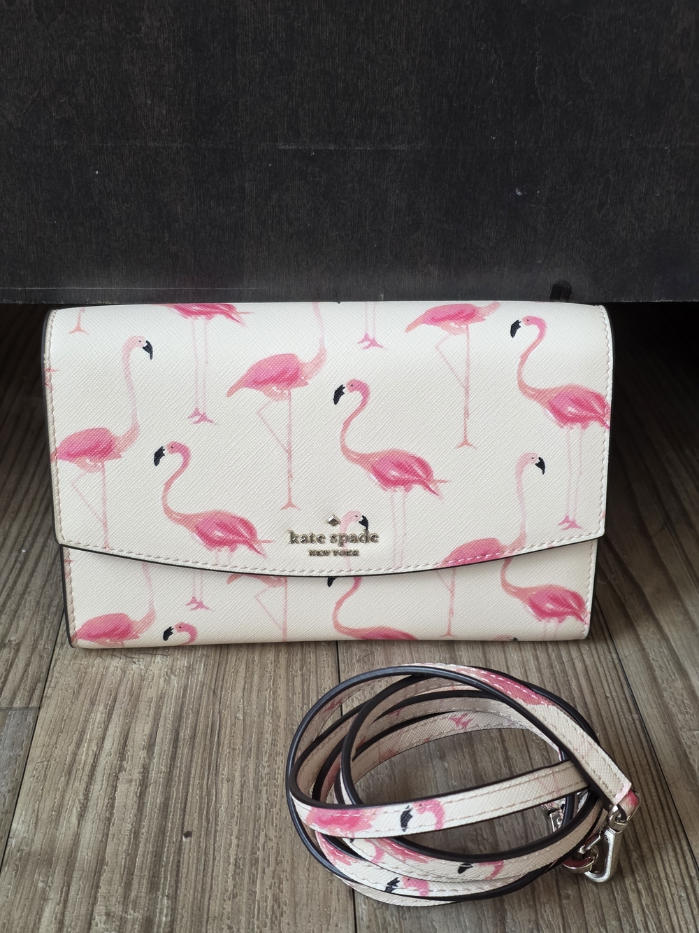 Kate Spade Laurel Way Festive Flamingos Winni Crossbody Bag
